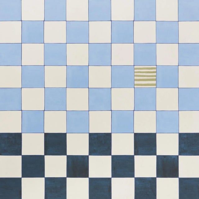 Sample - Schumacher X Backdrop Gambit Panel in Sky & Deep Navy For Sale