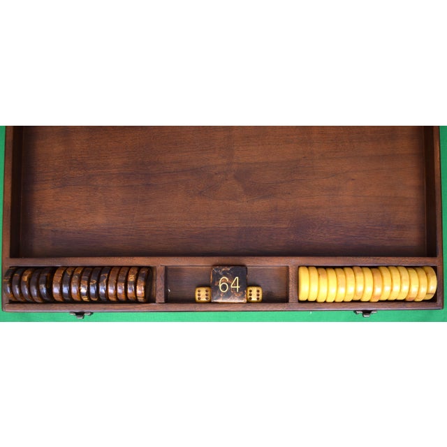 Traditional Backgammon Board W/ Bakelite Checkers/ Doubling Cube & Dice for Cross Stitch & Needlepoint Panels (New/ Old Stock) For Sale - Image 3 of 11