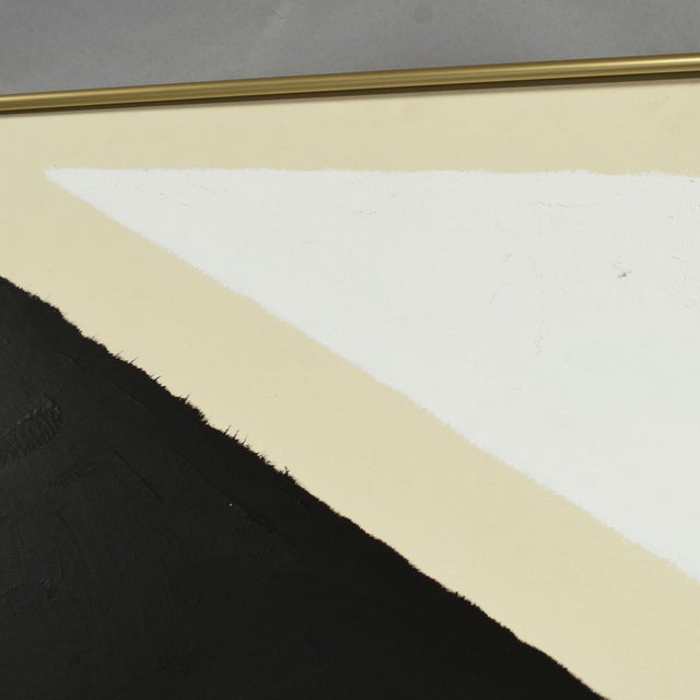 1988 Black and White Geometric Colorfield Painting Signed Figuerdo For Sale - Image 12 of 13