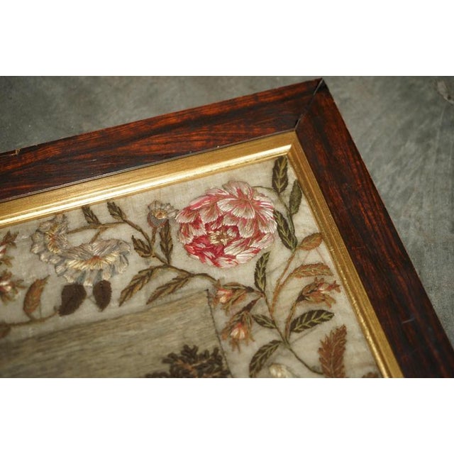 Antique William IV Needlework Stumpwork Sampler with Hardwood Frame, 1834 For Sale - Image 16 of 18