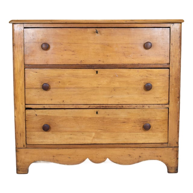 Antique Pine Chest of Drawers, Late 19th C. For Sale