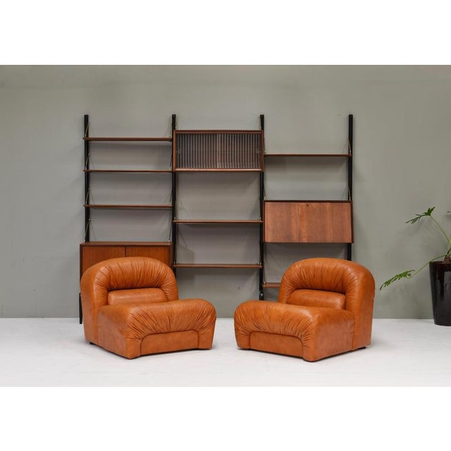 Pair of Rossi di Albizzate Leather Lounge Chairs, Italy, 1970s An exceptional pair of sculptural lounge chairs by Rossi di...
