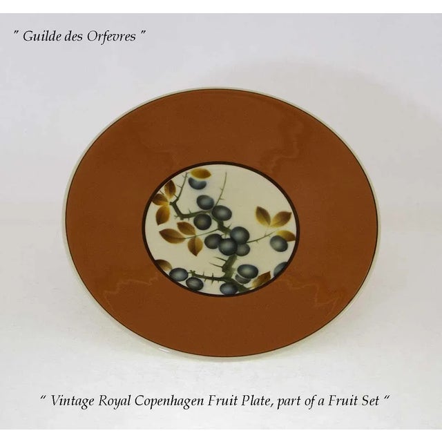 1950’s Vintage Royal Copenhagen Fruit Orange Decoration Plates- Set of 7 For Sale - Image 9 of 10