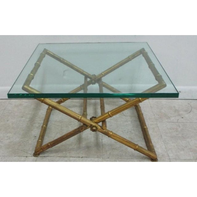 Measurements ( L x W x H)24 x 24 x 15.25 Great shape tight and sturdy. metal and glass. minor age related wear and...
