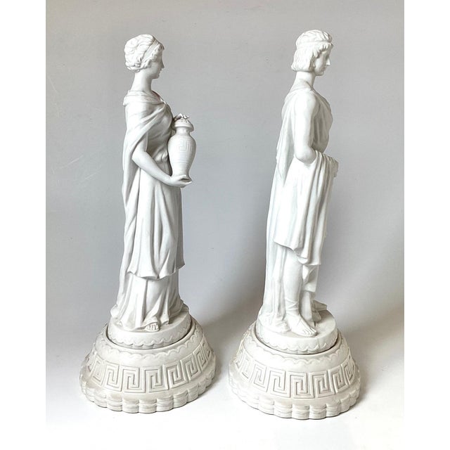 Parian Porcelain Neoclassical Statues - A Pair For Sale In Philadelphia - Image 6 of 12
