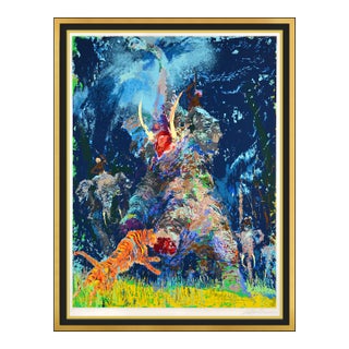 1980 Shikar Modern Blue Serigraph LeRoy Neiman For Sale