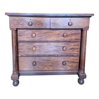 Antique Colonial Australian Cedar Chest of Drawers With Turned Columns For Sale