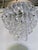 Metal Vintage Hollywood Regency Floral Embossed Brass French Pendalogue Crystal Basket Chandelier For Sale - Image 7 of 8
