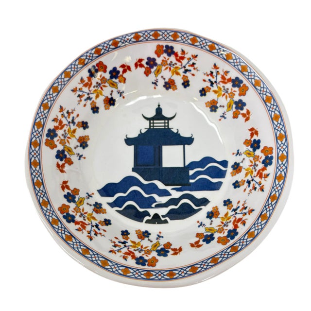 Infuse your dining experience with vibrant elegance through the Blooming Sunset Pagoda Melamine Soup/Cereal Bowls....