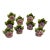 Vintage German Porcelain Flower Place Card Holders - Set of 9 For Sale