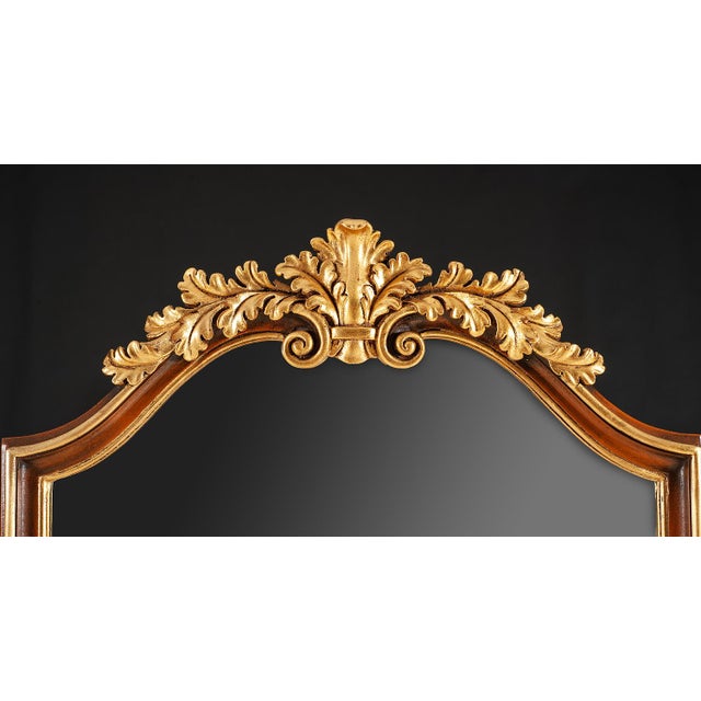 Handcrafted in Italy, this elegant full-length dressing mirror features a gracefully curved frame accented with hand-...