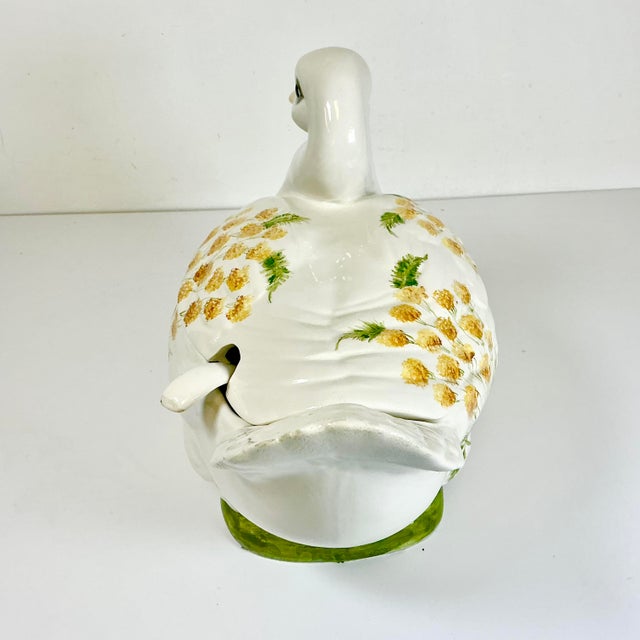 Mid-Century Italian Boho Chic Rustic European Duck Soup Tureen - Easter. For Sale - Image 11 of 18