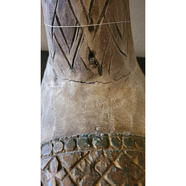 Folk Art Vintage Carved Deer Wooden Sculpture For Sale - Image 3 of 12