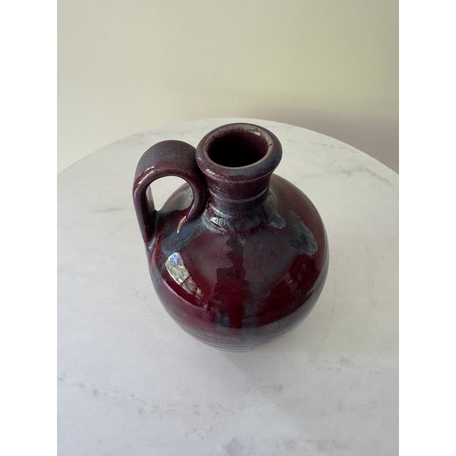 Burgundy Vintage King's Pottery Oxblood Glazed Stoneware Jug | Seagrove Nc | Signed 1996 | Handthrown Art Pottery | Southern Folk Art Collectible For Sale - Image 8 of 8