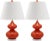 Orange 24 Inch H Double Gourd Glass Table Lamp in Blood Orange - a Pair For Sale - Image 8 of 8