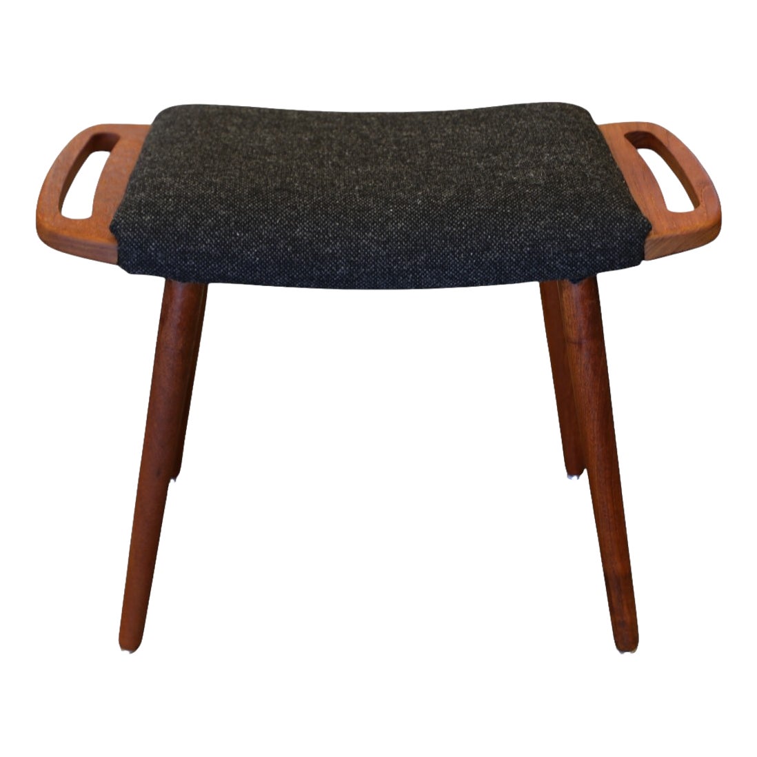 Vintage Danish Teak Stool with Shaped Handles, 1960s | Chairish