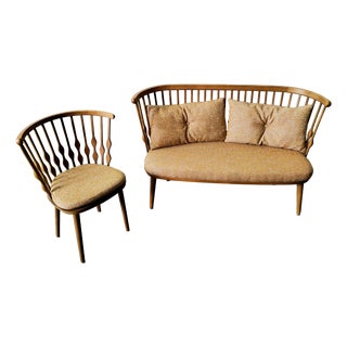 Set of Nub Bench Sofa and Chair by Patricia Urquiola for Andreu World, 1990, Set of 2 For Sale