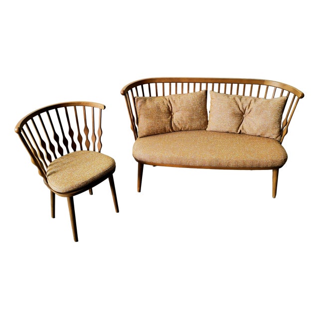 Set of Nub Bench Sofa and Chair by Patricia Urquiola for Andreu World, 1990, Set of 2 For Sale