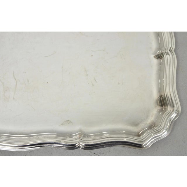 Vintage English Edwardian Silver Plated Scalloped Small Bar Trinket Dish Tray For Sale - Image 11 of 14