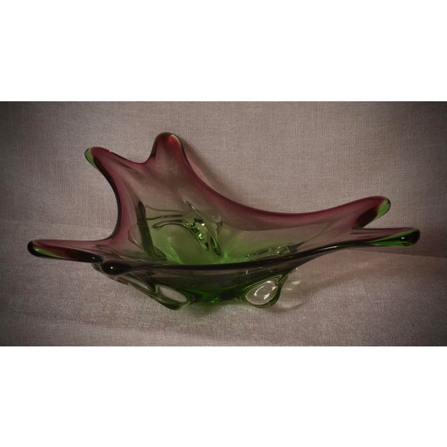 Mid-Century Modern Mid-Century Modern Murano Glass Cachepot in Green and Pink, Italy, 1990s For Sale - Image 3 of 11