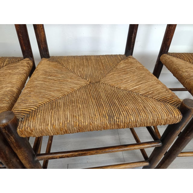 Rustic Straw Chairs, Set of 4 For Sale - Image 18 of 18