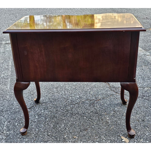 1980s Thomasville Collector's Cherry Silver Anniversary Blockfront Lowboy For Sale - Image 12 of 12