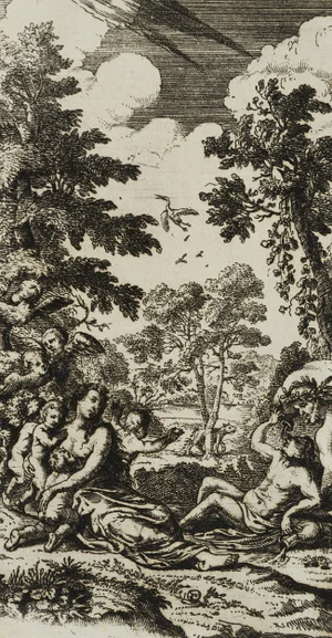 J. Meyer, Symbol of the Underbelly, Demeter and Bacchus, 17th-Century, Etching