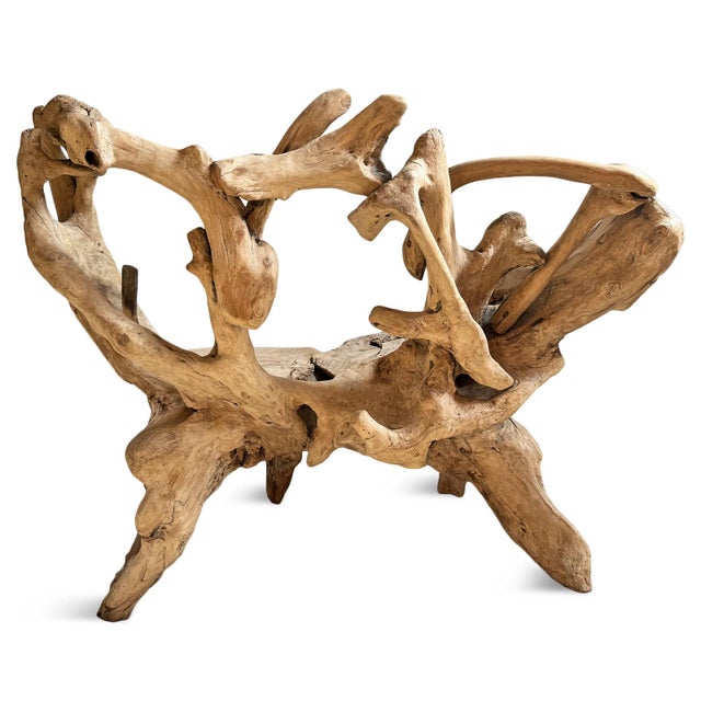 Vintage Organic Freeform Teak Root Bench/Chair For Sale In Los Angeles - Image 6 of 7