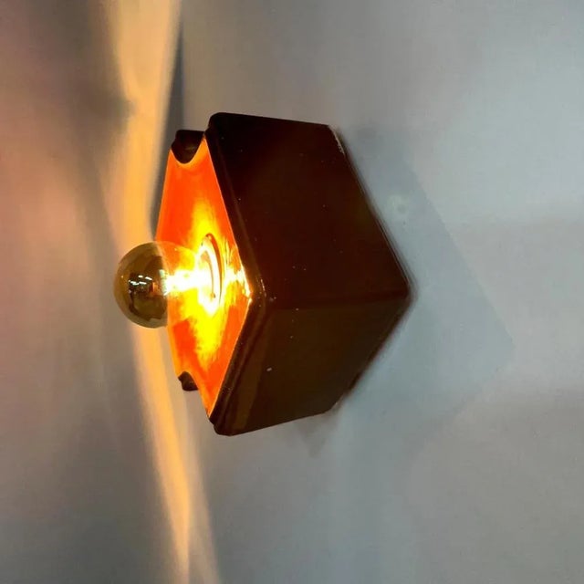 Brown Orange and Brown Ceramic Wall Lights Keramik, Germany, 1970s For Sale - Image 8 of 16