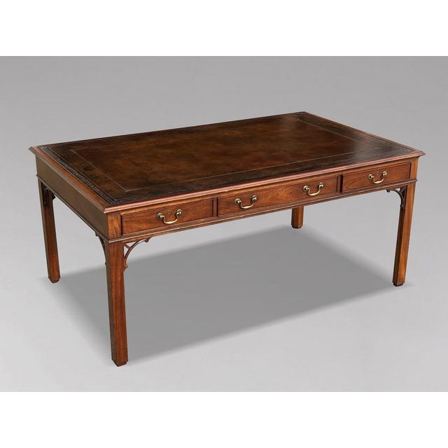 Stunning quality 20th century george iii style mahogany partners writing table by william tillman a superb 20th century...