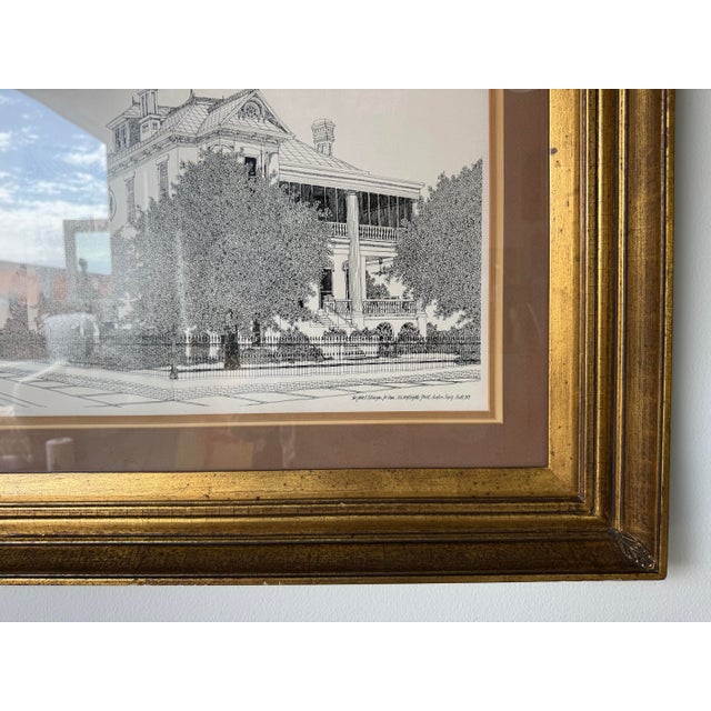 Black 1975 Ed Jader “The John H. Robinson Home – Austin, Texas 1888” Limited Edition Architectural Print, 18/50, Framed For Sale - Image 8 of 12
