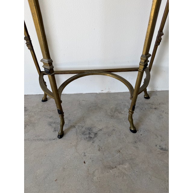 Metal 1920s Oscar Bach-Style Brass & Onyx Console With Mirror For Sale - Image 7 of 12