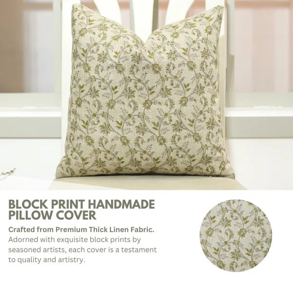 Enhance your home with the timeless elegance of this handmade block print cushion cover from Fabdivine. Made from thick...
