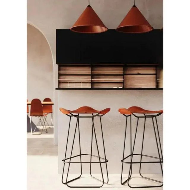 Pampa Leather Counter Stool by Cuero Design For Sale - Image 4 of 6