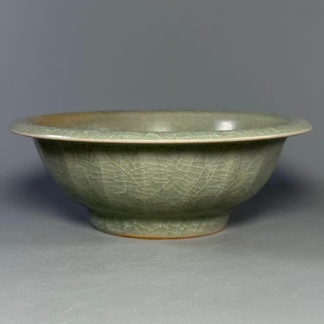 Antique Chinese Longquan Celadon Bowl With Twin Fish Relief For Sale - Image 4 of 7