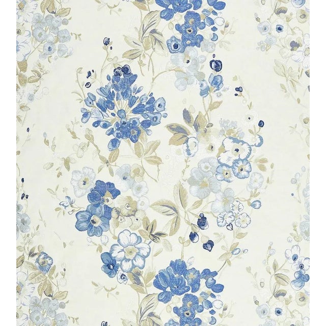 Sample - The House of Scalamandré Antonella Lampas Fabric, Morning Glory For Sale