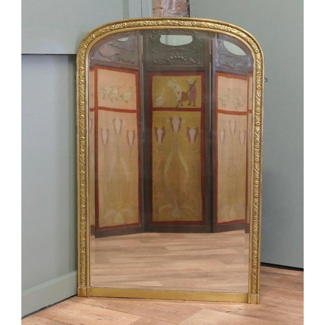 Tall French 19th Century Louis Philippe Wall Mirror Original 19th Century French Chic Furnishing, the decorative Gold...