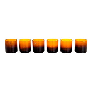 Vintage Denby Amber Double Old Fashioned Tumblers, Set of 6 For Sale