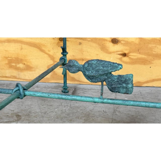 1980s Verdigris Iron & Glass Coffee Table, Style of Giacometti, 42 ...