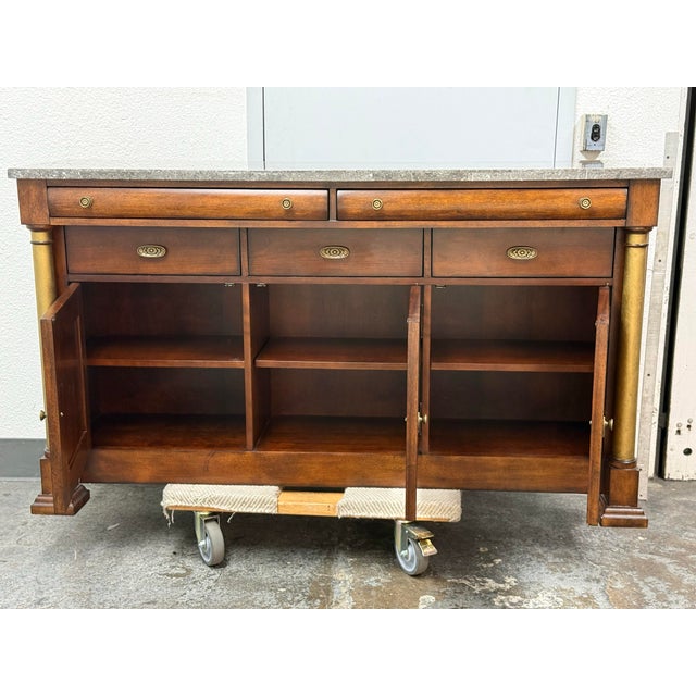 Bassett Bassett American Empire Style Buffet, Vintage For Sale - Image 4 of 12