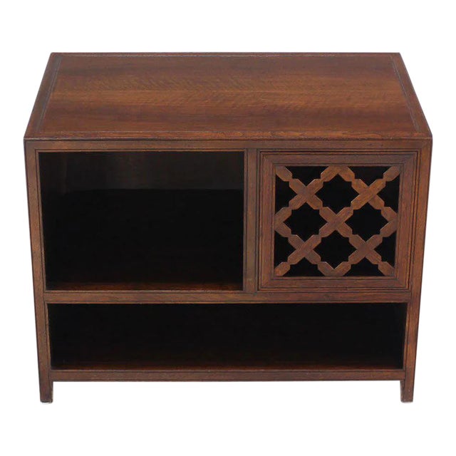 Vintage Mid Century Baker Walnut End Table Stand Accent Side Table For Sale