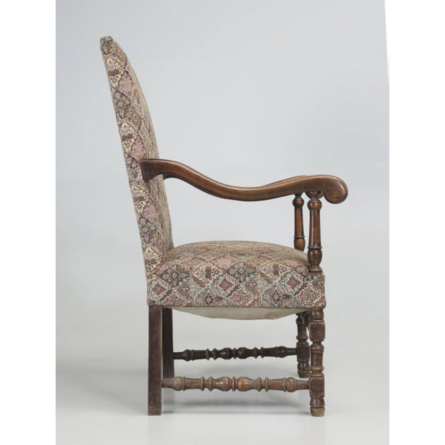 Antique French Armchair in the Style of Louis XIII in Unrestored Condition For Sale - Image 12 of 12