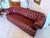 Oxblood Red Chesterfield 3-Seater Club Sofa For Sale - Image 11 of 15