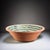 Large Spanish handmade and painted white and green glazed terracotta "Lebrillo" earthenware bowl in the style typical of...