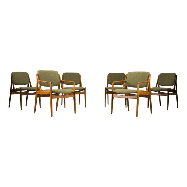 Danish Ella Chairs in Teak attributed to Arne Vodder for Vamo Sønderborg, 1960s, Set of 6 For Sale
