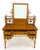 Fine Faux Burnt Bamboo Vanity Dressing 5 Drawers Table Tilting Mirror MINT For Sale - Image 11 of 18
