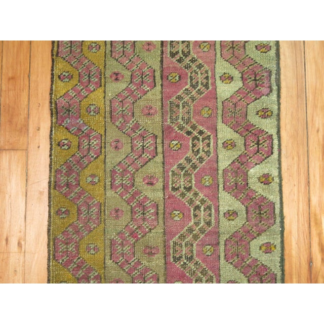 Zabihi Collection Narrow Antique Turkish Runner - 1'7" x 10'5" For Sale In New York - Image 6 of 6