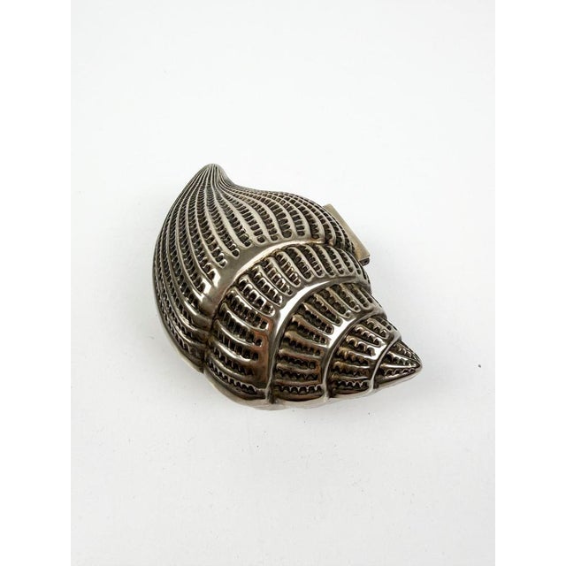 Vintage Triton Trumpet Shell Shaped Silver-Plated Metal Trinket Case Box, 1970s For Sale - Image 17 of 18