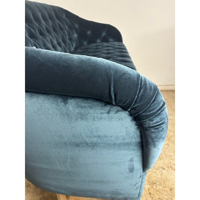 1970s 1970s Ward Bennett Tufted Velvet Loveseat For Sale - Image 5 of 10