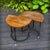 Pair of half-moon side tables, handcrafted in France in the first half of the 20th century. We estimate they were made in...